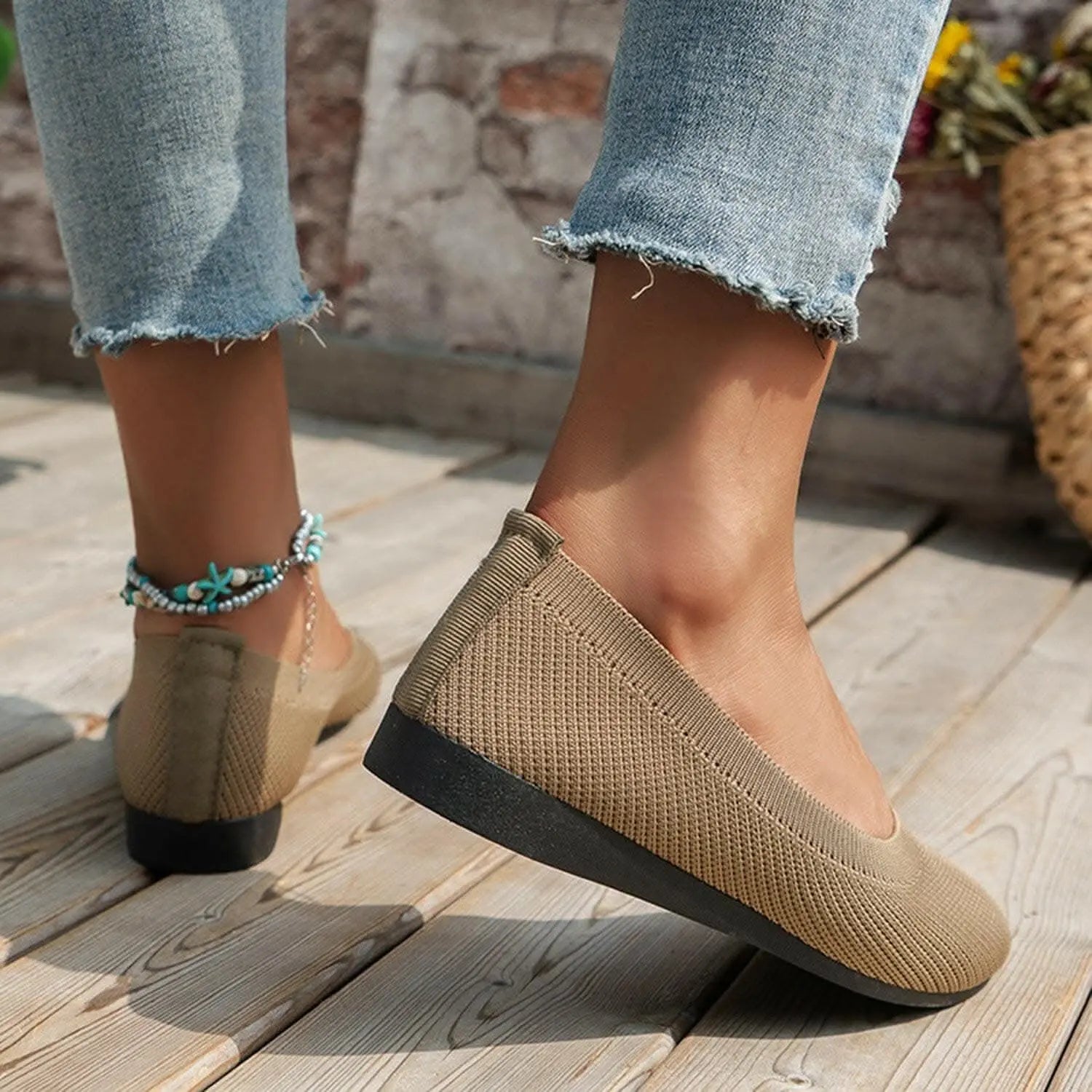 Stylish knitted ballet flats - Love Salve